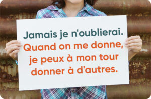Quand on me donne, je peux à mon tour donner à d’autres