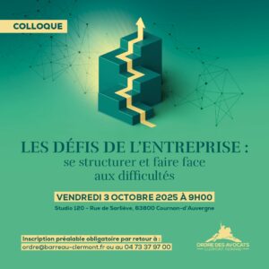 Prévention des entreprises en difficulté – Barreau de Clermont-Ferrand